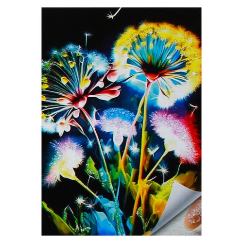 Картина по номерам с кристаллами из хрусталя Одуванчики 40х50 см 28 цветов 1600₽