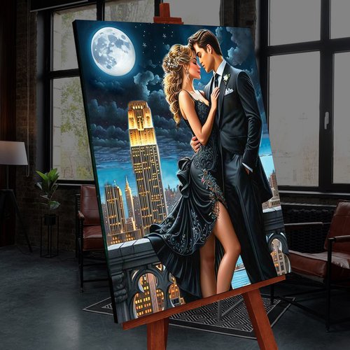 Картина по номерам со светящейся краской 40х50 Романтическая ночь 26 цветов 1500₽