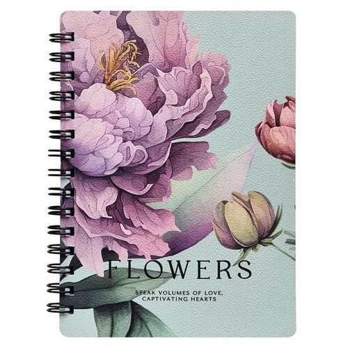 Блокнот Be Smart 102х142 мм 80 листов клетка мягкий переплет спираль Коллекция Peony фиолетовый 210₽