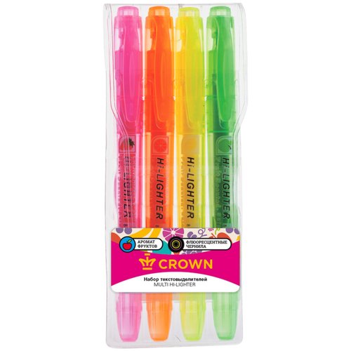 Набор текстовыделителей Crown Multi Hi-Lighter Aroma 4 цвета 340₽