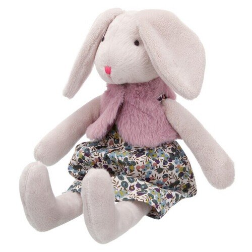 Зайка в лавандовой жилетке и юбке, 20 см