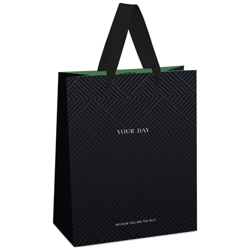 Пакет подарочный 18х23х10см Black Water отделка фольгой матовая ламинация 200₽