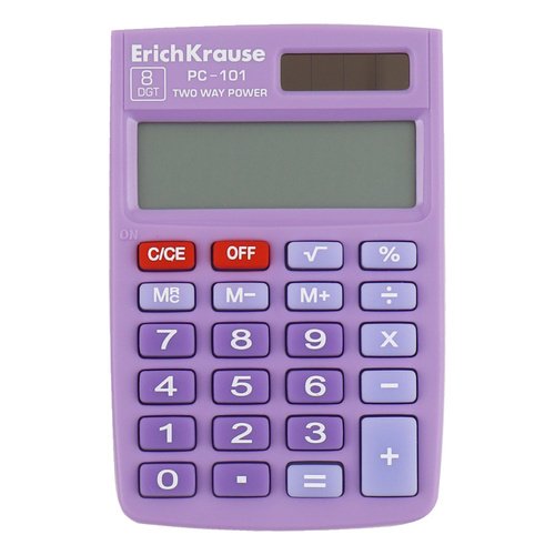 Калькулятор карманный 8-разрядов ErichKrause PC-101 Pastel фиолетовый 800₽