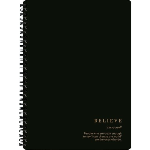 Тетрадь общая Be Smart 202х282мм 96л клетка мягкий переплет спираль Believe черный 530₽