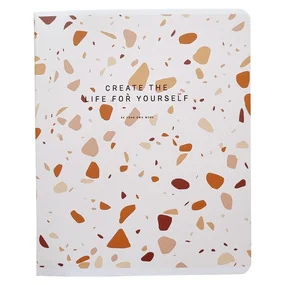 Тетрадь общая, Be Different, 165х203 мм, 48 л., клетка, мягкий переплет, скрепка, Terrazzo, бежевый