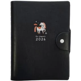 Ежедневник датированный Infolio Lucky 2026, 140x200 мм, 320 страниц, мягкий переплет, полускрытая спираль