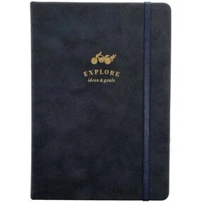 Ежедневник, датированный 2026, Infolio, 140x200 мм, 352 стр. твердый переплет с резинкой, Explore, черный
