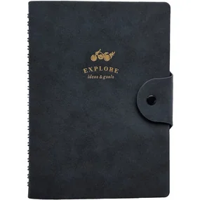 Бизнес-тетрадь Infolio, 140x200 мм, 192 стр., мягкий переплет, полускрытая спираль, клетка, Explore, синий