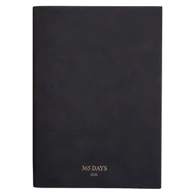 Ежедневник, датированный 2026, Infolio, 140x200мм, 352стр, мягкая, 365days, черный