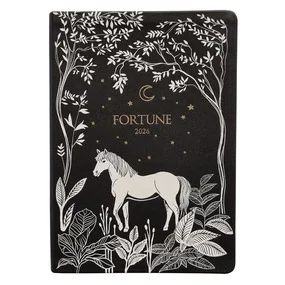 Ежедневник, датированный 2026, Infolio, 140x200мм, 352стр, твердая, Fortune, черный