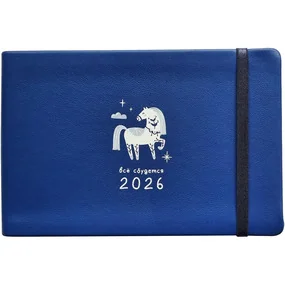 Еженедельник, датированный 2026, Infolio, 160x105 мм, 128 стр., интегральный переплет с резинкой, Lucky, синий