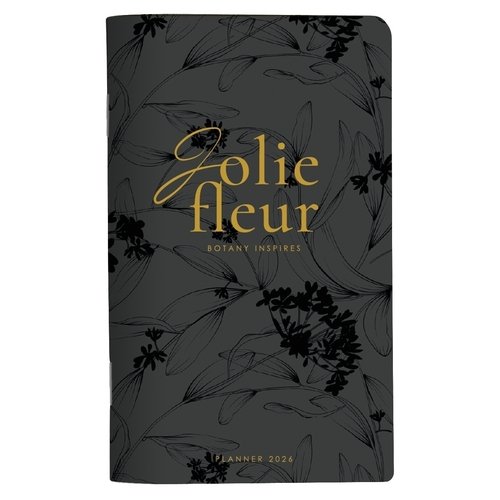 Планнер датированный 2026 Be Smart 108х175 мм 32 л мягкий переплет скрепка Fleur черный 210₽