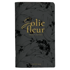 Планнер, датированный 2026, Be Smart, 108х175 мм, 32 л., мягкий переплет, скрепка, Fleur, черный