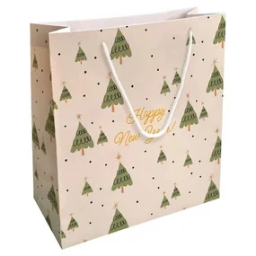 Пакет бумажный, подарочный, Be Smart, 32х32 см. Коллекция Spruce, елки