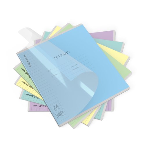 Тетрадь школьная ученическая с пластиковой обложкой на скобе ErichKrause Классика CoverPrо ассорти А5 24 листа клетка 60₽