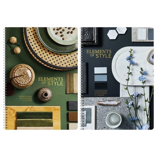 Тетрадь 80л А4 клетка на гребне GreenwichLine Stylish details матовая ламинация тиснение фольгой 70гм2 340₽