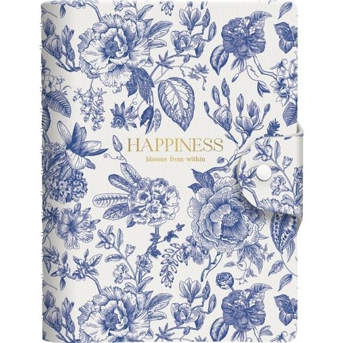 Бизнес-тетрадь Infolio 140х200мм 192стр мягкий переплет полускрытая спираль клетка Happiness blue 1300₽