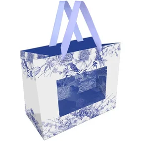 Пакет подарочный 23х18х10см Meshu Blue flowers, матовая ламинация