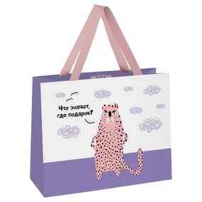 Пакет подарочный 23х18х10см Meshu Что значит, где подарок, выб. лак, матовая ламинация