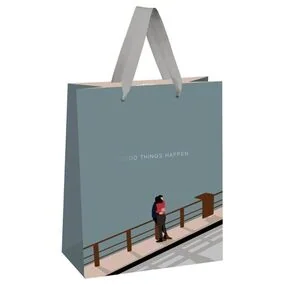 Пакет подарочный 26х32х12см Meshu Любить-это беречь, фольга, матовая ламинация