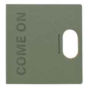 Ежедневник недатированный 21х21,5см, 100л обложка кожзам, хаки