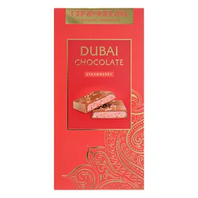 Шоколад молочный Chokodelika Dubai Strawberry с начинкой 180г