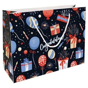 Пакет бумажный, подарочный, Be Smart, 36х26 см, Bang, синий