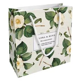 Пакет бумажный, подарочный, Be Smart, 20х20см, Flora, камелия