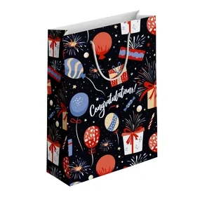 Пакет бумажный, подарочный, Be Smart, 32х49см, Bang, синий