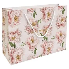 Пакет бумажный, подарочный, Be Smart, 36х26см, Peony, персиковый