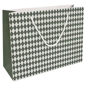 Пакет бумажный, подарочный, Be Smart, 36х26см, Cage, зеленый