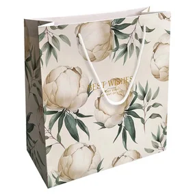 Пакет бумажный, подарочный, Be Smart, 32х32см, Peony, айвори