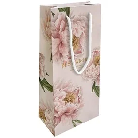 Пакет бумажный, подарочный, Be Smart, 15х32см, Peony, персиковый