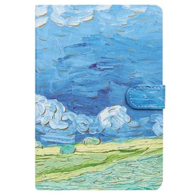 Блокнот 12,7х19 см 112л на магнитной застёжке Пшеничное поле под пасмурным небом