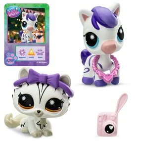 Игровой набор Littlest Pet Shop Пара друзей. Модные полосочки, Кошка и Зебра, Серия 4