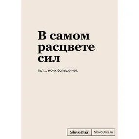 Блокнот SlovoDna. В самом расцвете сил (новый контент)