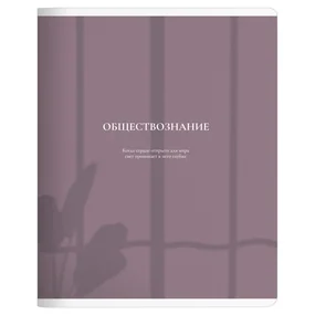 Тетрадь общая ученическая, Be Smart, 165х203мм, 48л, клетка, скрепка, Тень/Shadow, обществознание
