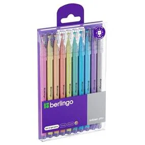 Набор гелевых ручек Berlingo Brilliant Glitter 10шт., 10цв., 1,0мм, корпус ассорти