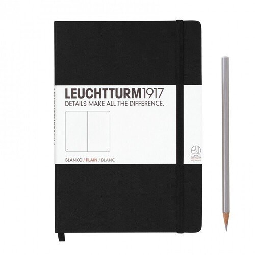 Блокнот Leuchtturm A5, нелинованный, 251 страниц, твердая обложка, черная
