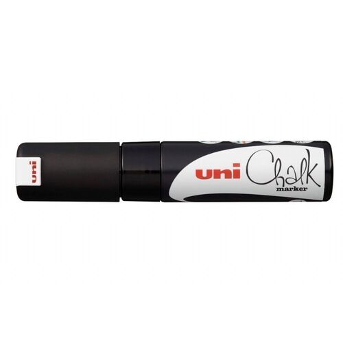 Меловой маркер Uni PWE-8K, клиновидный, 8 мм, черный