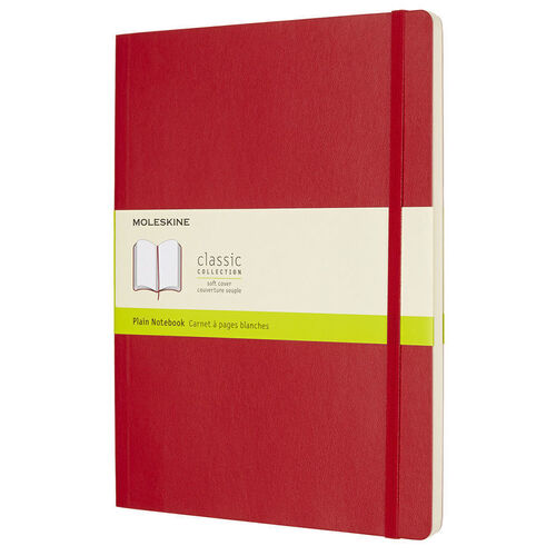 Блокнот нелинованный "Classic Soft" XLarge, 96 листов, 19 х 25 см, красный