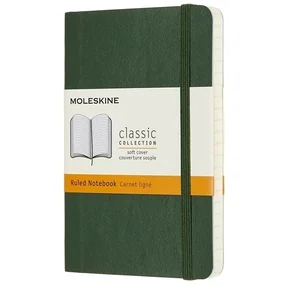 Блокнот "Classic" Soft" Pocket, 96 листов, в линейку, 9 х 14 см, зеленый