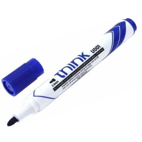 Маркер для досок Think, 2 мм, синий набор маркеров для досок deli eu00403 mate скошенный пишущий наконечник 2 5мм 4 цвета ассорти