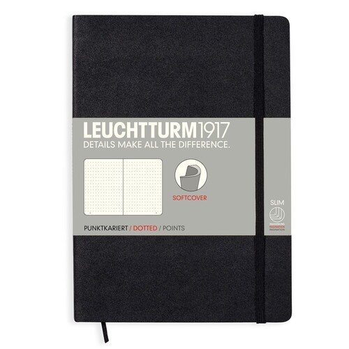 Блокнот Leuchtturm1917 Classic в точку, мягкая обложка, 61 лист, B6+, черный