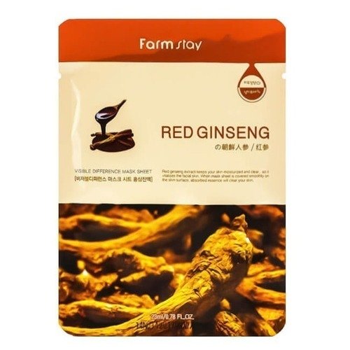 Тканевая маска для лица с экстрактом красного женьшеня 23 мл 50₽