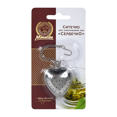 Ситечко для заваривания чая металлическое "Сердечко", 4 х 17 см