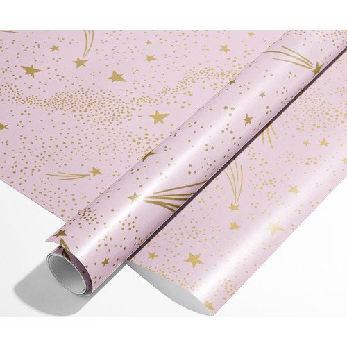 Упаковочная бумага Звёзды на розовом фоне