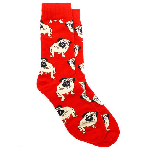 Носки Krumpy Socks Мопсы, 40-45, красные
