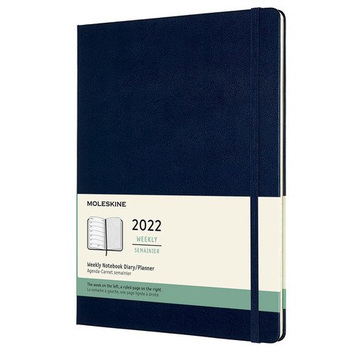 Еженедельник Moleskine Classic XL, 144 страниц, синий сапфир, 19 х 25 см
