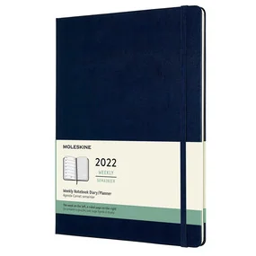 Еженедельник Moleskine Classic XL, 144 страниц, синий сапфир, 19 х 25 см